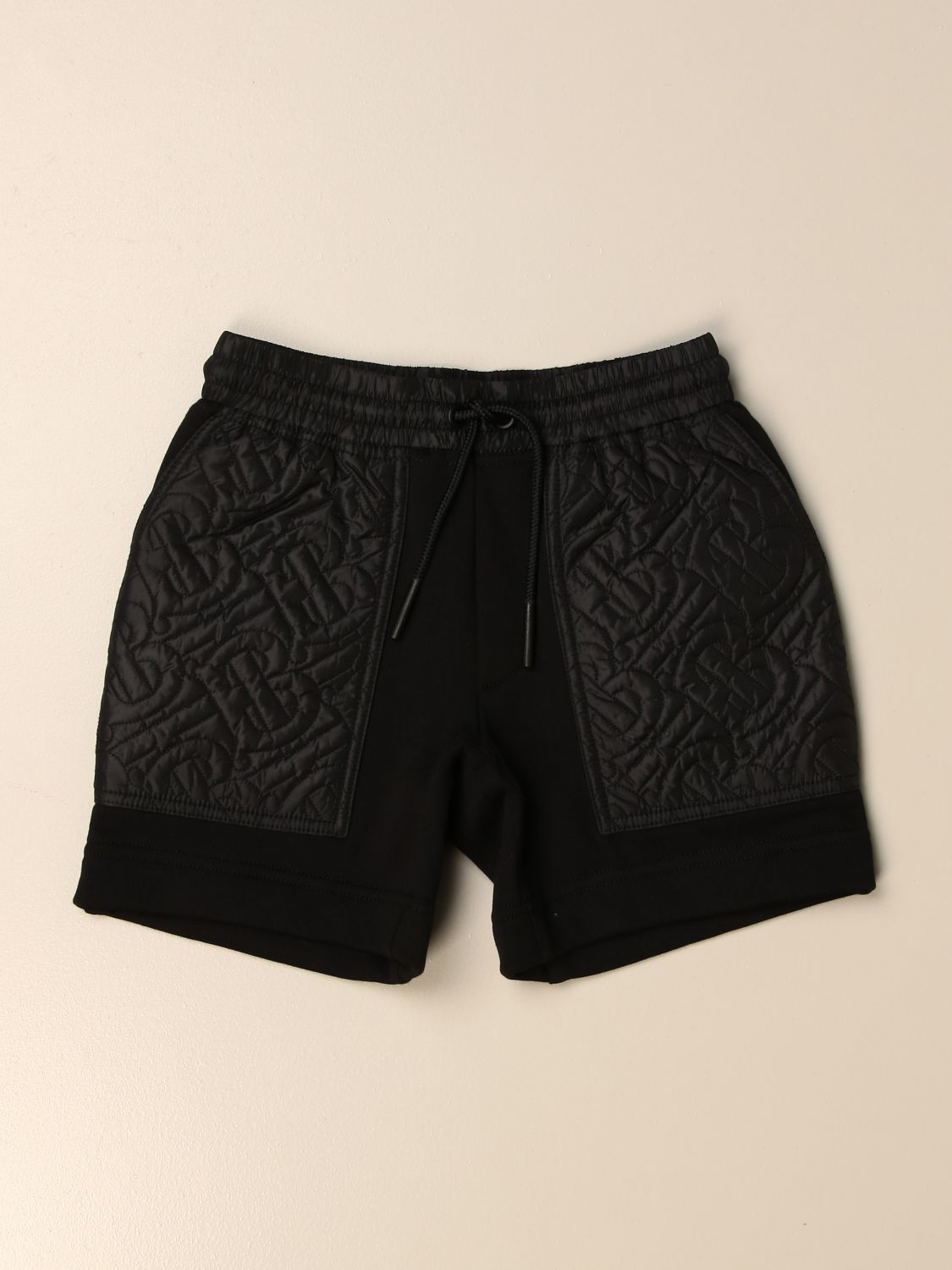 BURBERRY: jogging shorts in cotton with TB monogram - Black | Burberry  shorts 8037857 online on 