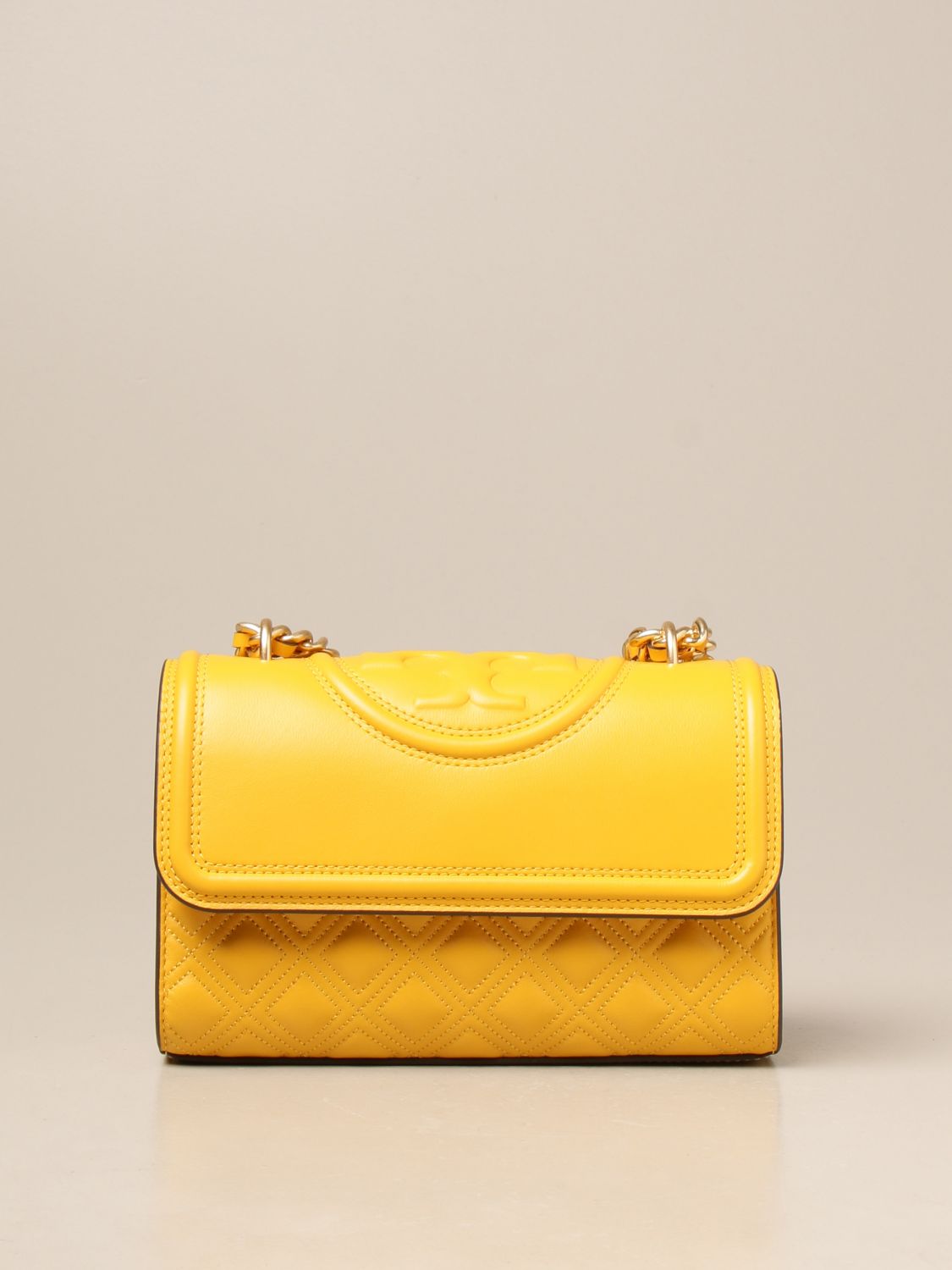 TORY BURCH: Fleming bag in quilted nappa - Yellow | Tory Burch crossbody  bags 75576 online on 