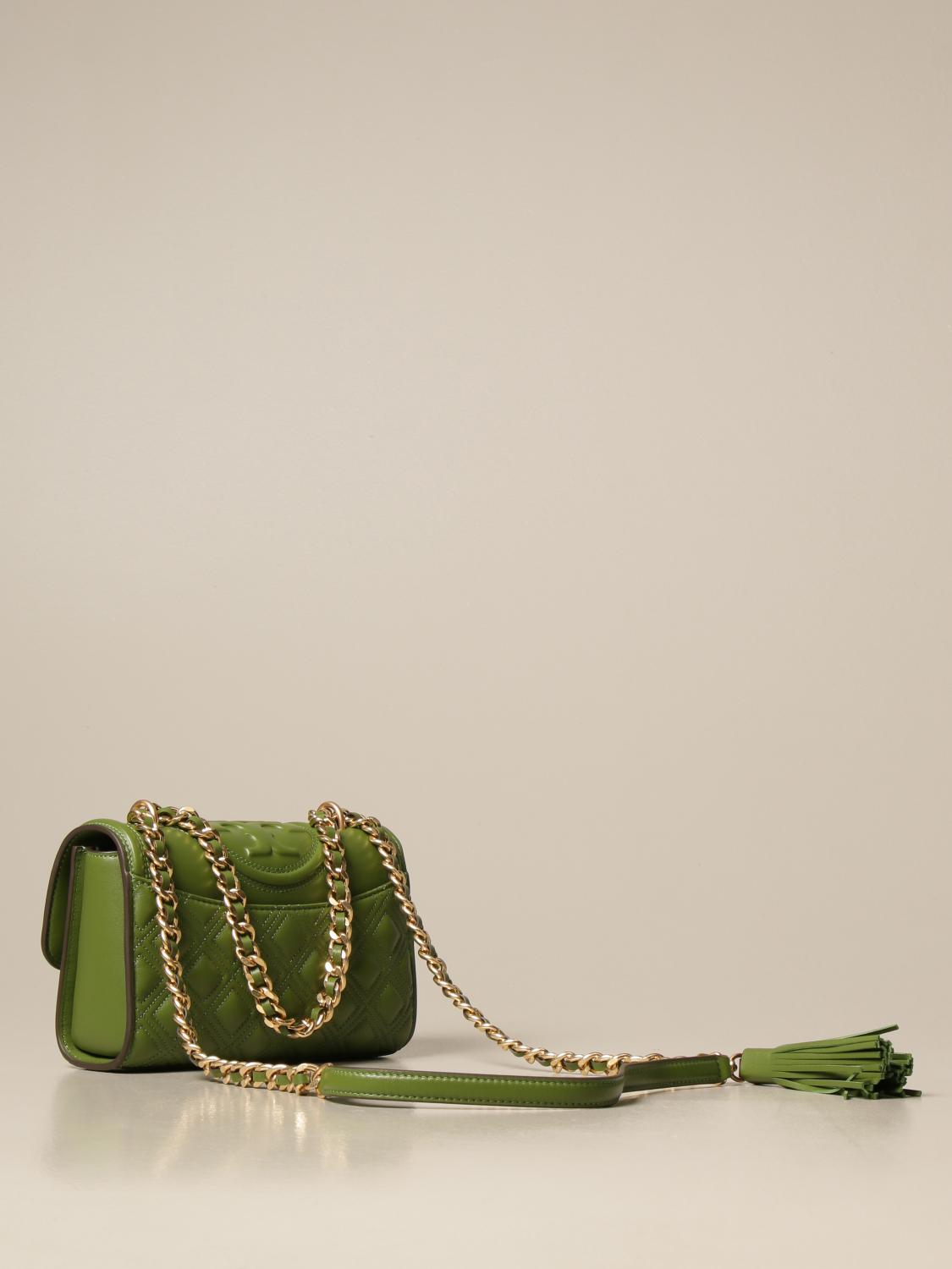 TORY BURCH: Fleming bag in quilted nappa - Green  Tory Burch crossbody  bags 75576 online at