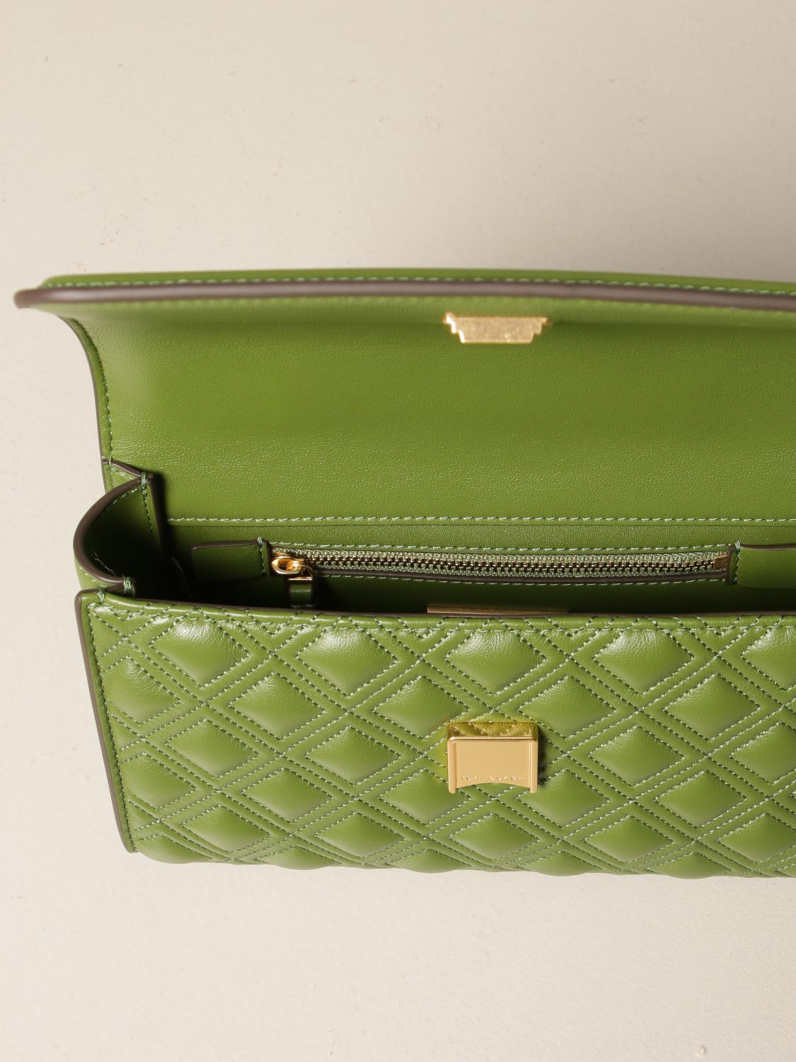 TORY BURCH Fleming bag in quilted nappa Green Tory Burch crossbody