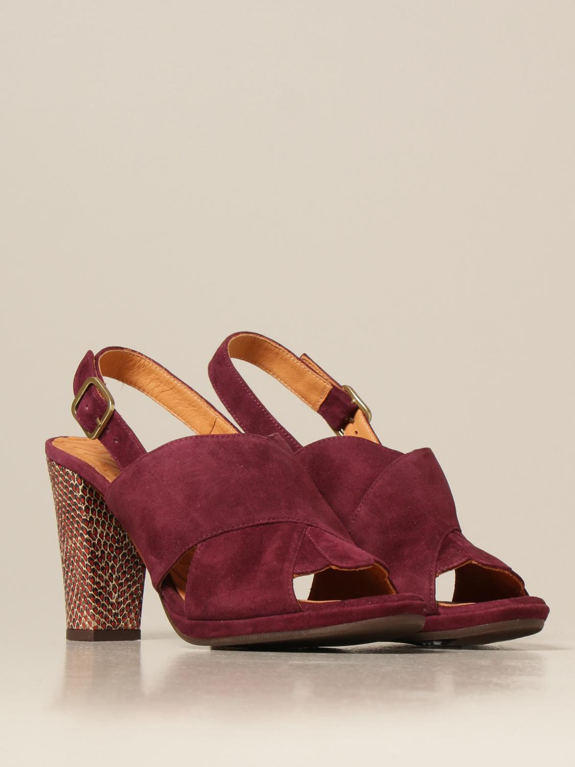 CHIE MIHARA: Damen Sandalen mit Absatz - Burgunderrot | Sandalen Mit ...