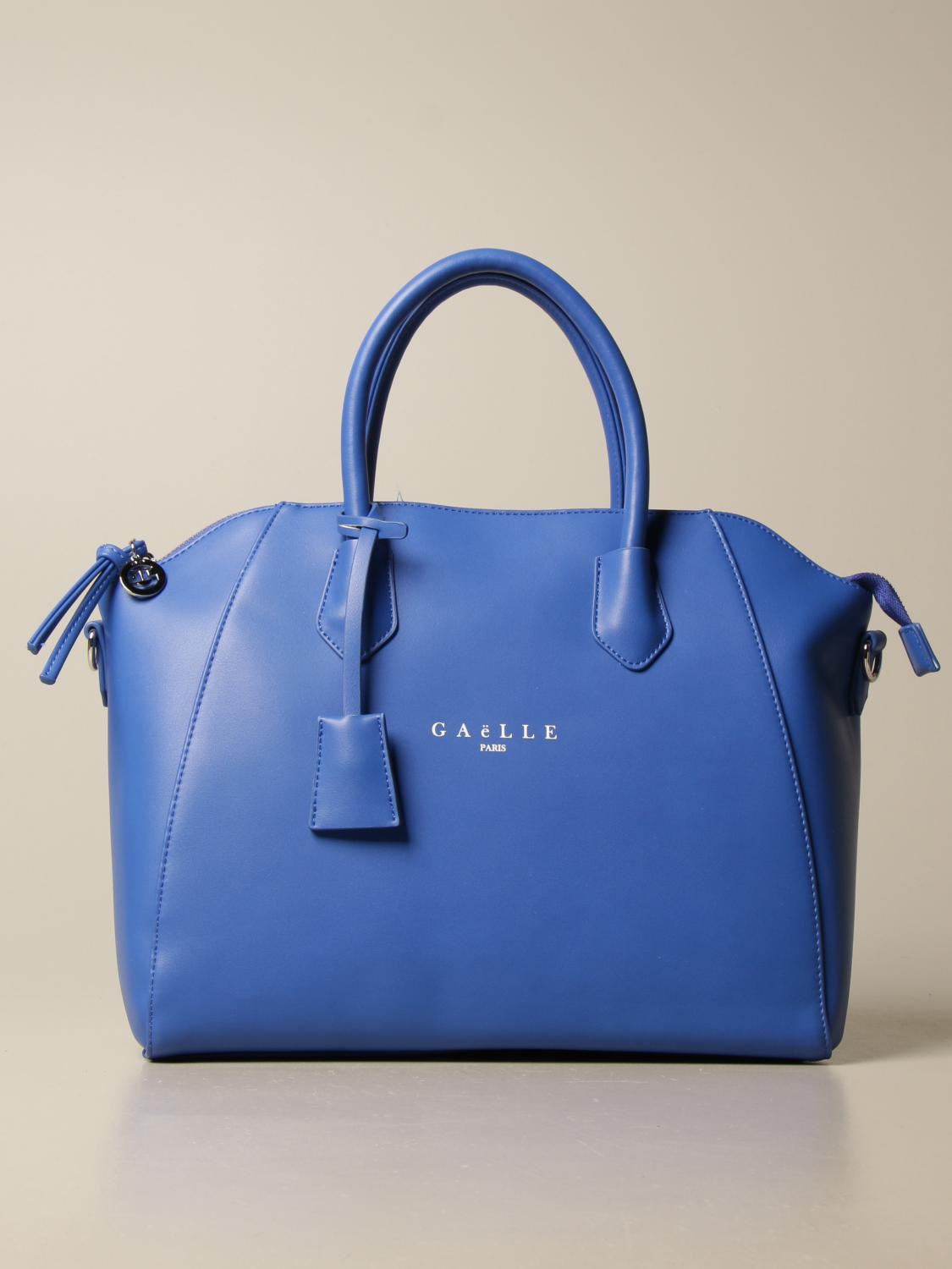 GAËLLE PARIS: GaËlle Paris shoulder bag in synthetic leather with logo -  Blue | Handbag Gaëlle Paris GBDA2169 GIGLIO.COM