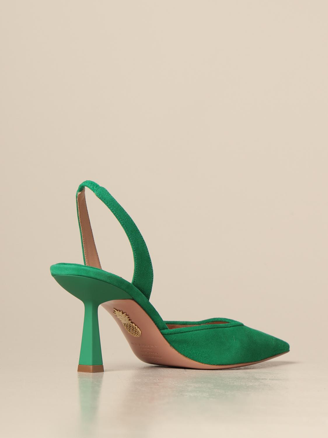 aquazzura green pumps