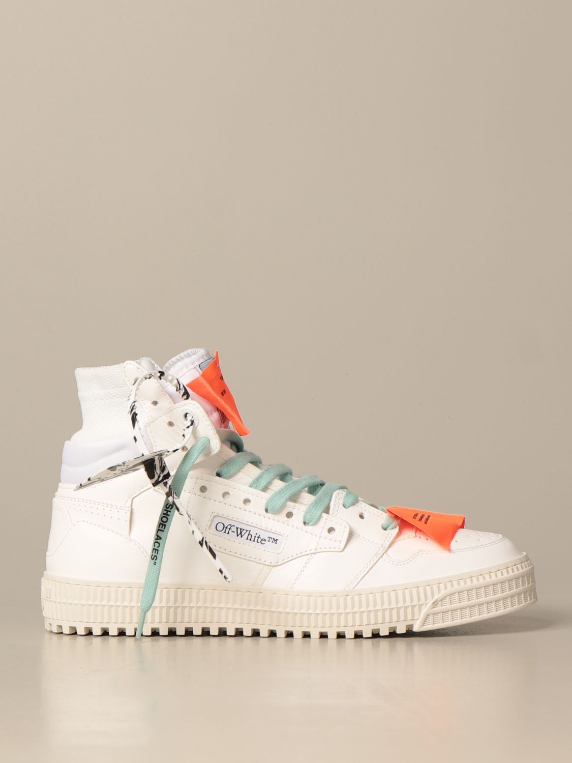 OFF-WHITE: Off White sneakers in canvas and leather with logo - White ...