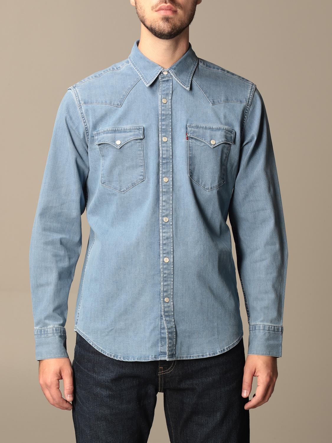 mens levi denim shirts uk