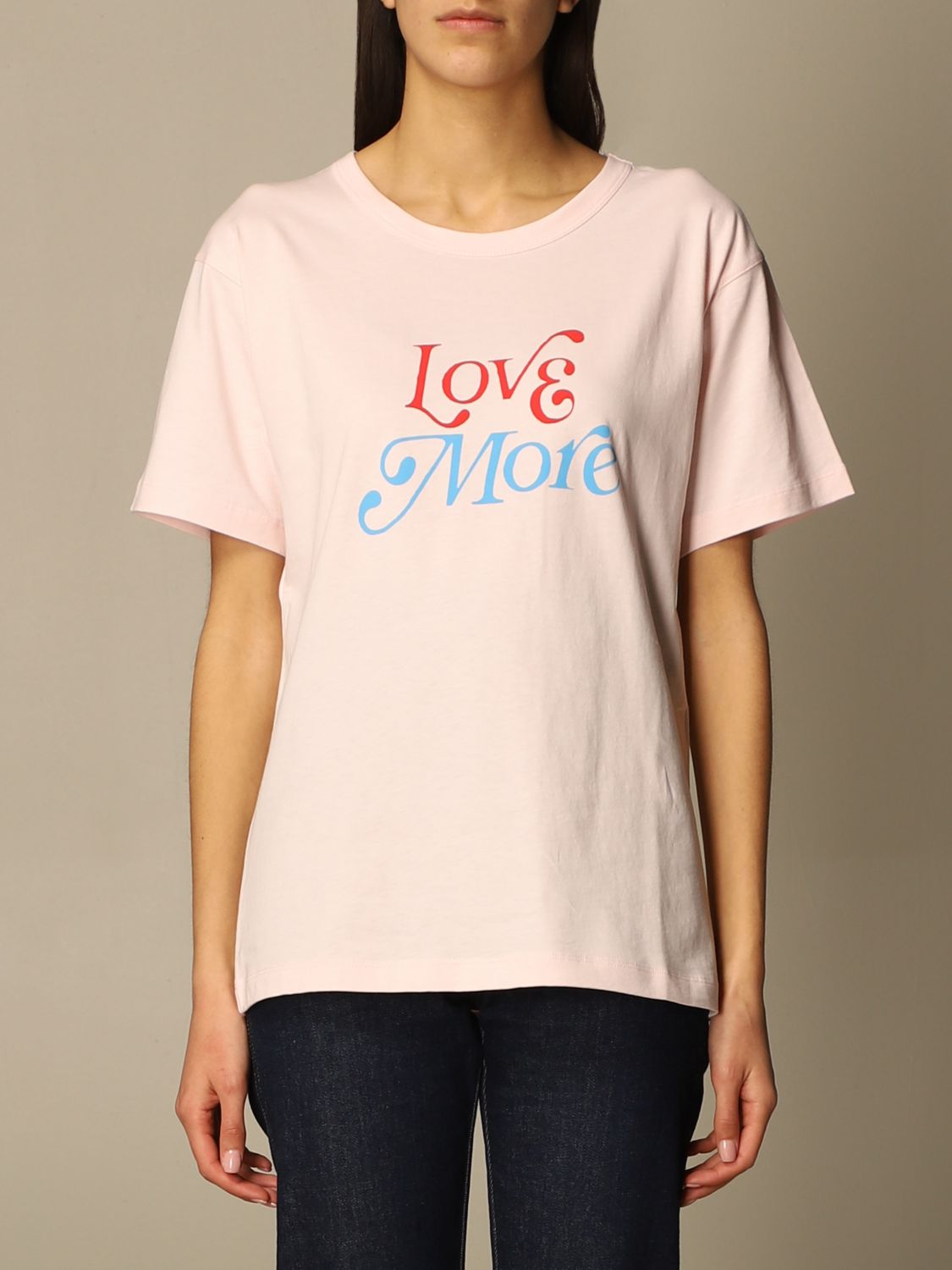 T-Shirt Philosophy Di Lorenzo Serafini: Philosophy Di Lorenzo Serafini cotton t-shirt with writing pink 1
