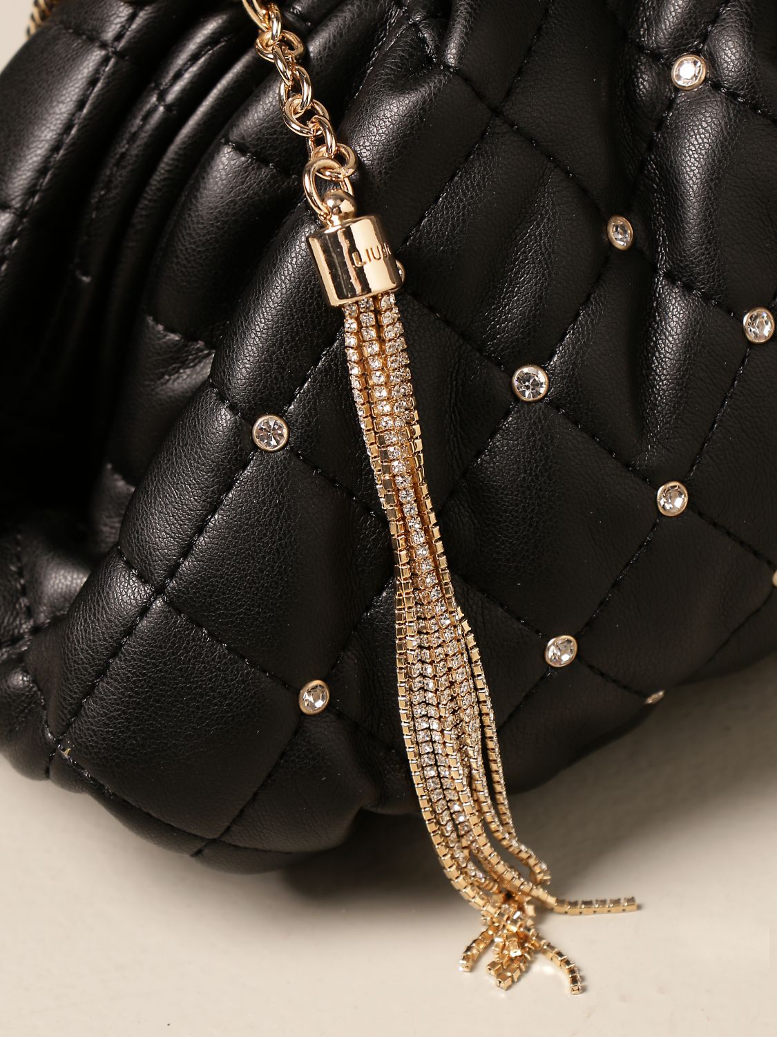 LIU JO: bag in synthetic leather quilted with rhinestones | Crossbody ...