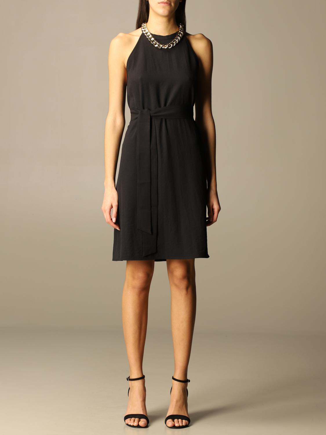 PINKO short dress with jewel chain Black Pinko dress 1G161T8270