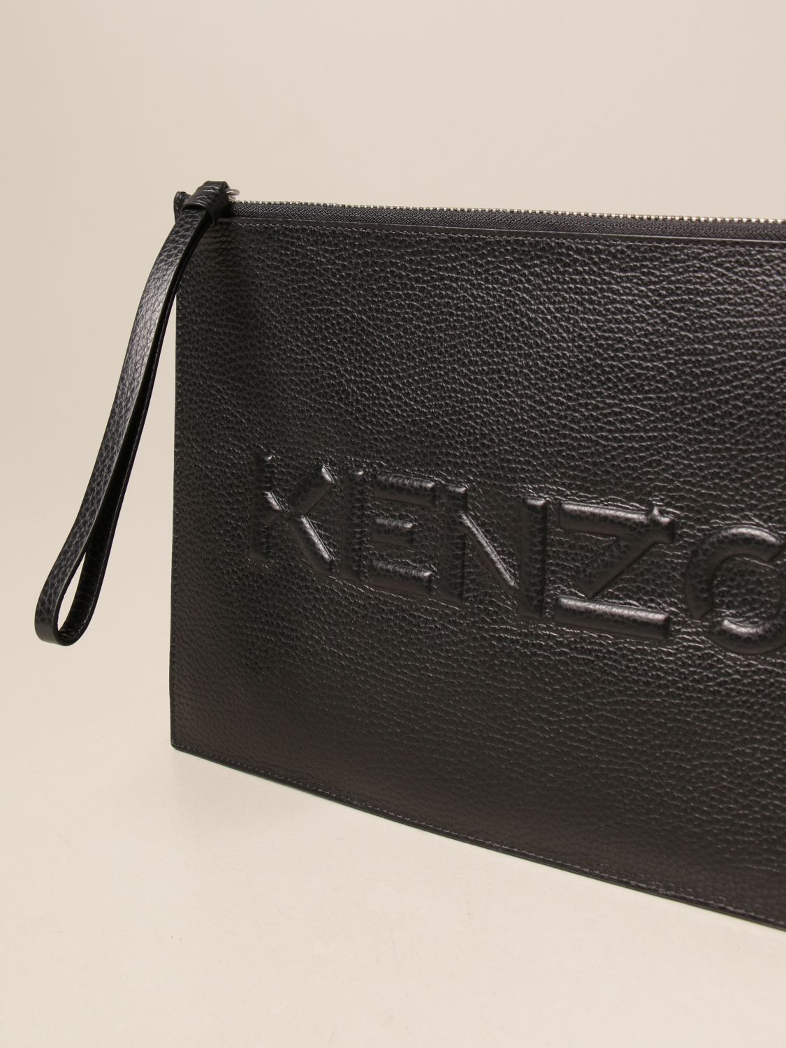 kenzo clutch bag leather