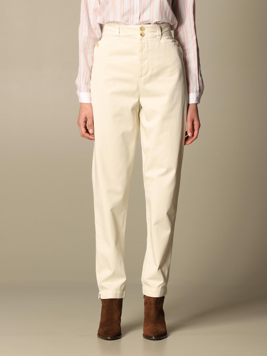Giglio.com Abbigliamento Pantaloni e jeans Pantaloni Pantaloni a vita alta Pantalone a vita alta in cotone 