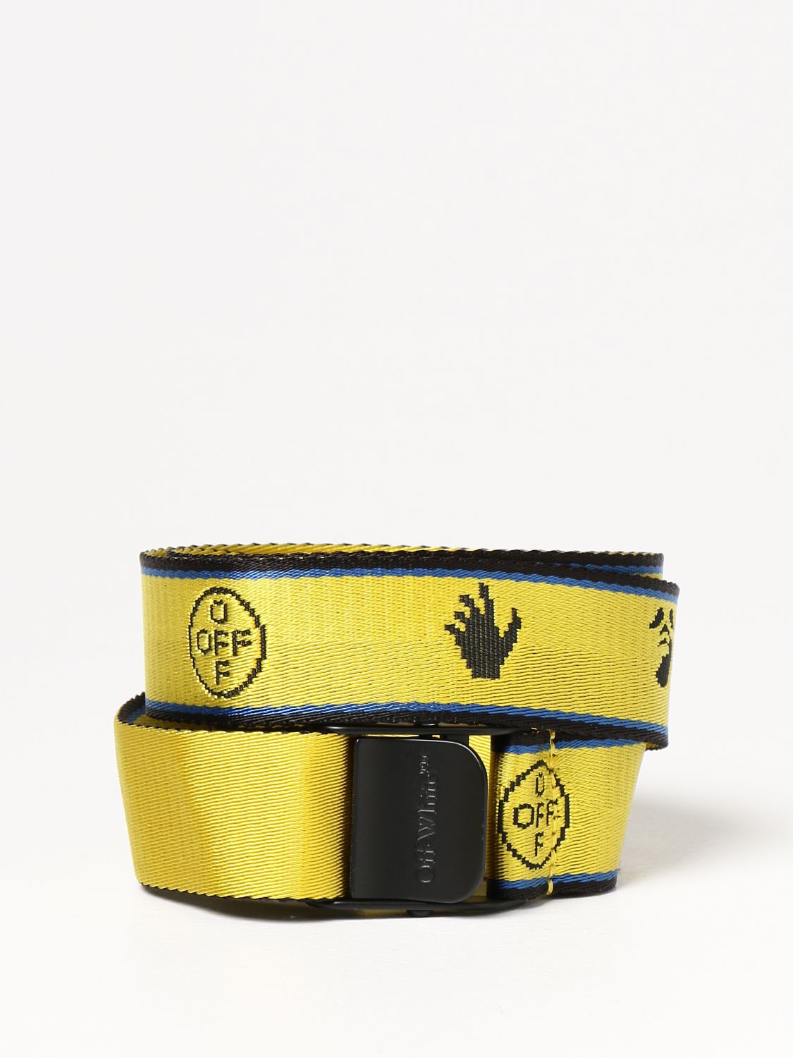 OFF WHITE: classic Industrial belt | Belt Off White Women Yellow | Belt Off White OWRB043R21FAB001