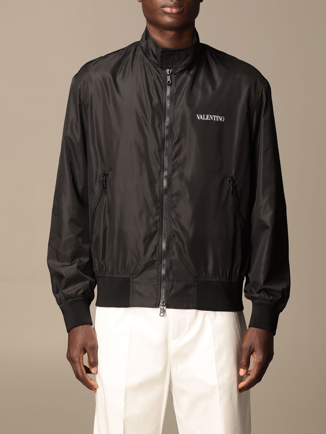 Valentino nylon bomber jacket with logo