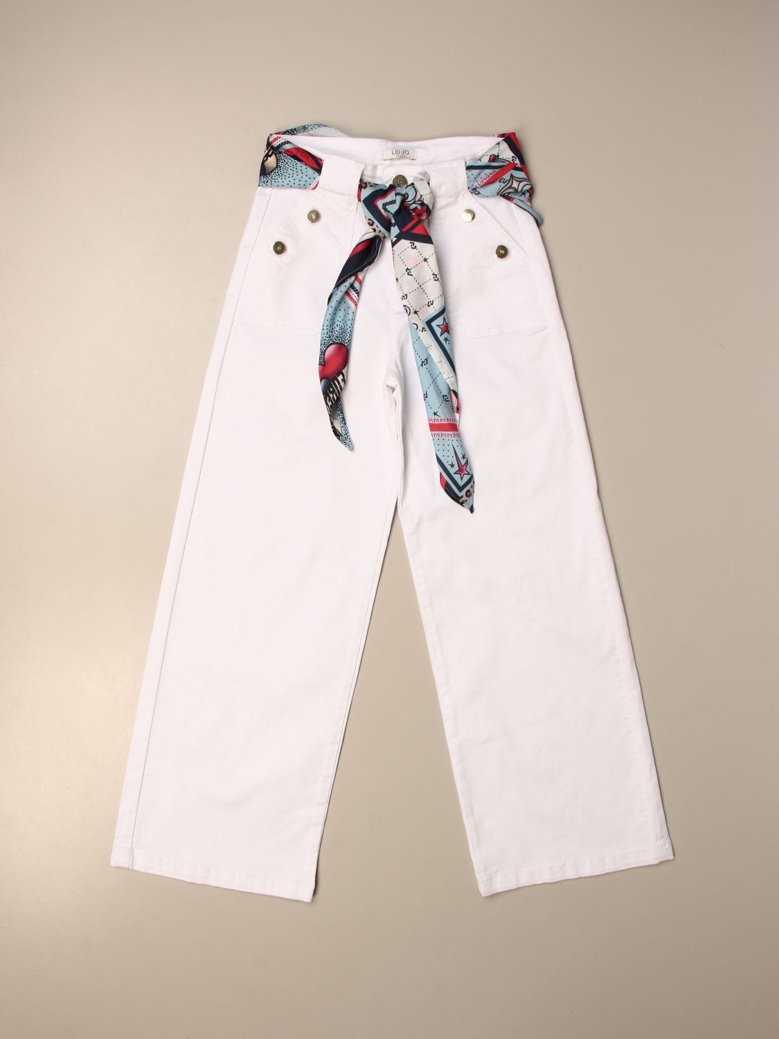 Jeans ampio con foulard Giglio.com Bambina Accessori Sciarpe 
