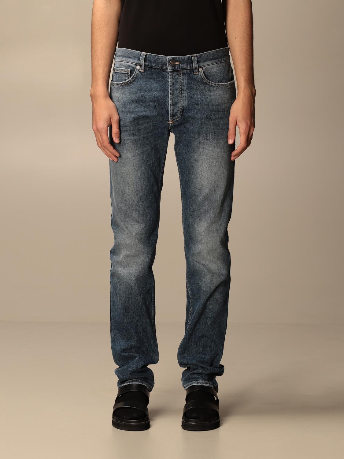 GIVENCHY: Jeans a 5 tasche in denim washed - Blue | Jeans Givenchy  BM50SK509X GIGLIO.COM
