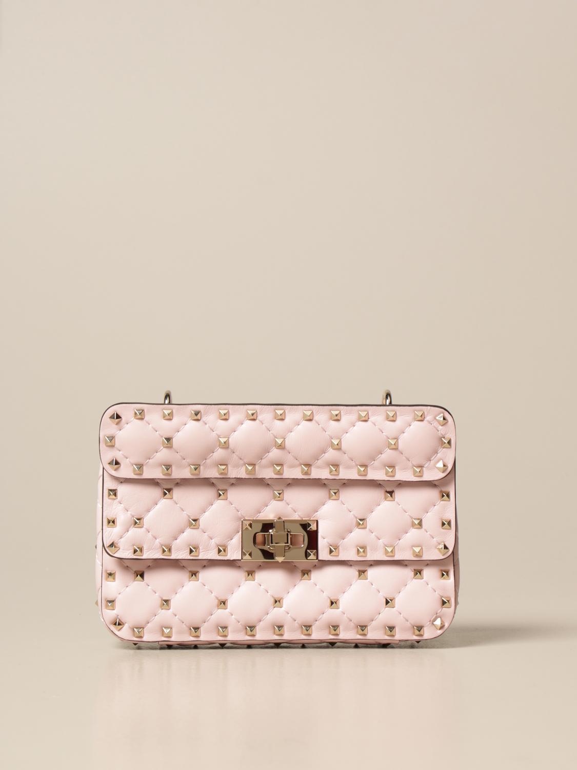 VALENTINO GARAVANI Rockstud Spike mini bag in nappa leather Quartz Valentino Garavani