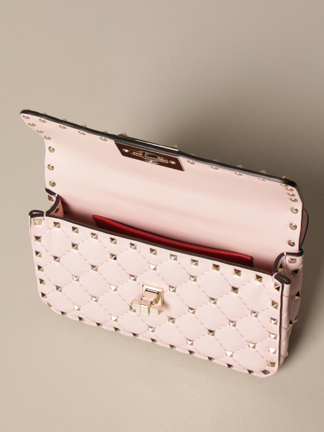 VALENTINO GARAVANI Rockstud Spike mini bag in nappa leather Quartz
