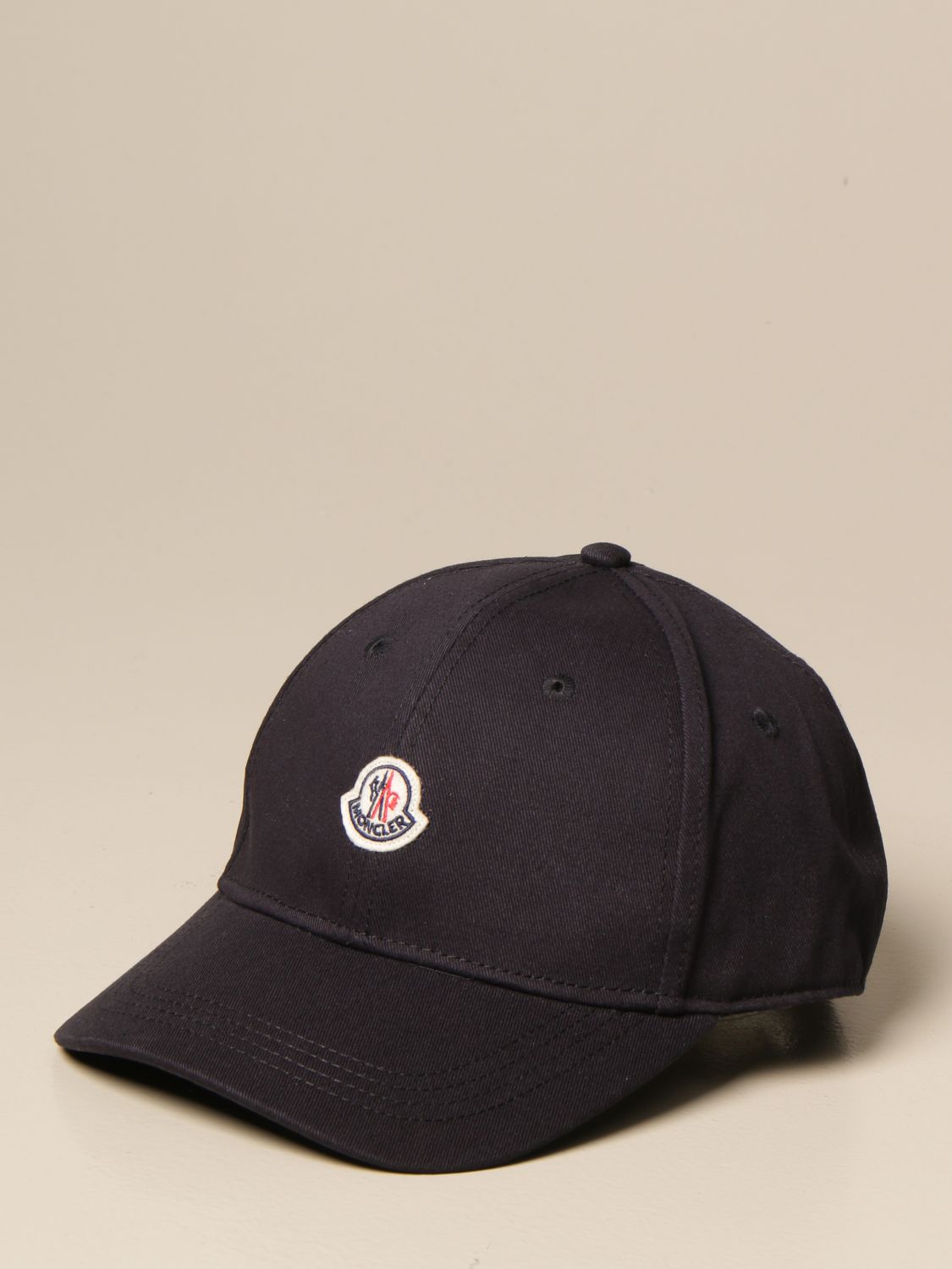MONCLER: baseball cap with logo - Blue | Moncler hat 3B10000 04863