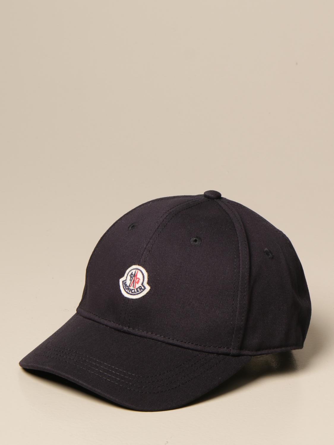 MONCLER: baseball cap with logo - Blue | Moncler hat 3B10000 04863 online on GIGLIO.COM