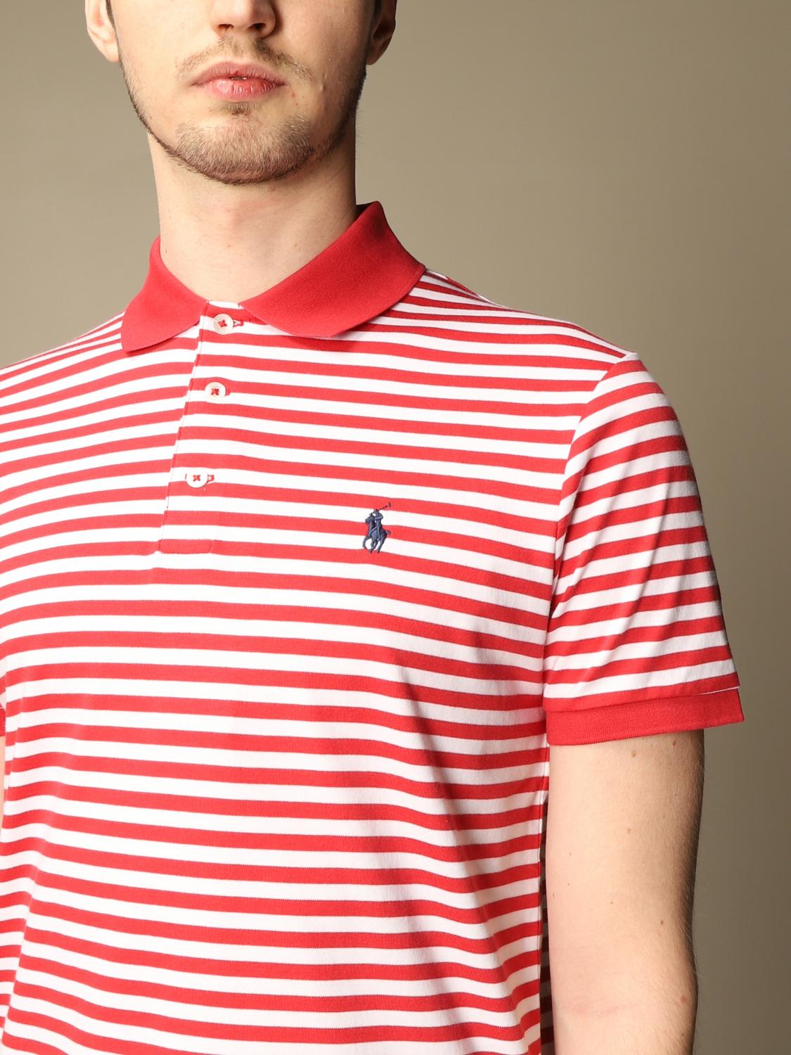 POLO RALPH LAUREN Striped Cotton Polo Shirt Red T Shirt Polo Ralph 