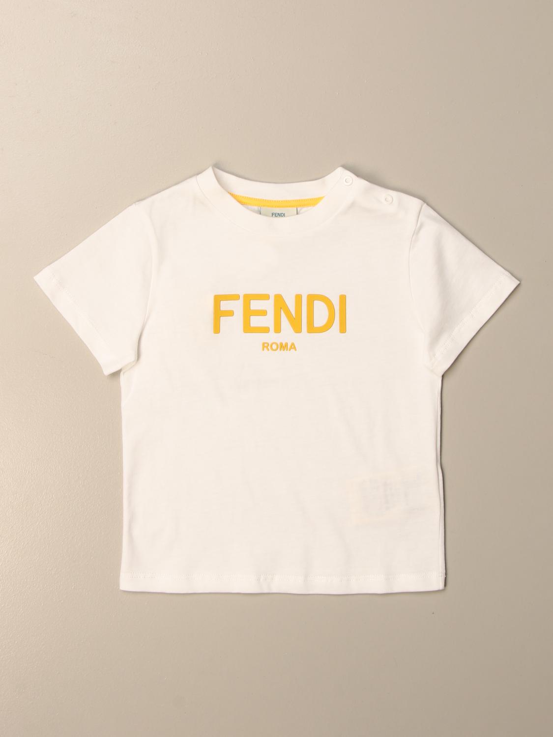 white and yellow fendi shirt