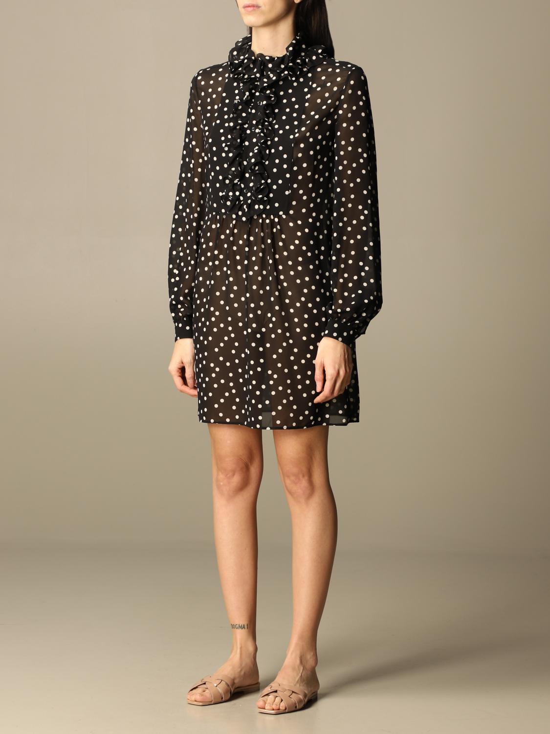 saint laurent polka dot dress