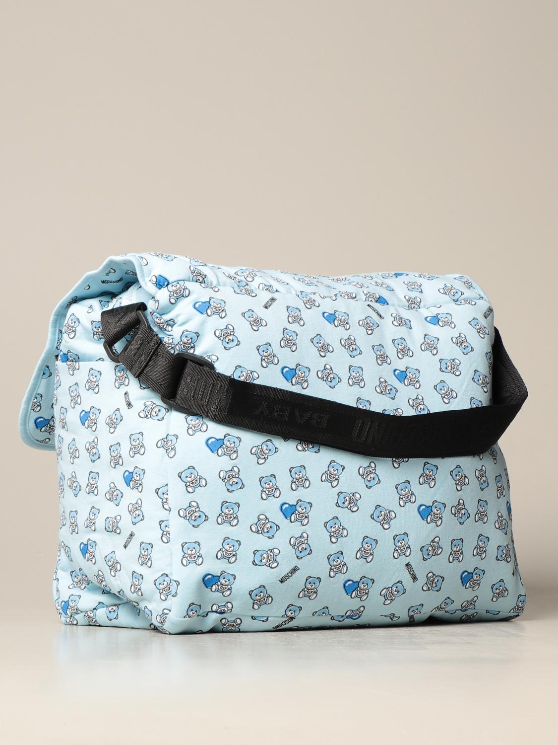 grey moschino changing bag