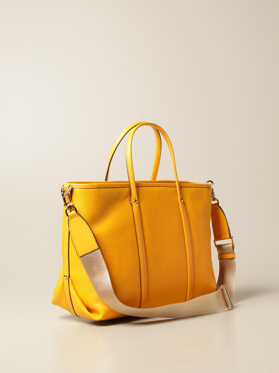 michael-kors-outlet-michael-shopping-bag-in-grained-leather-yellow