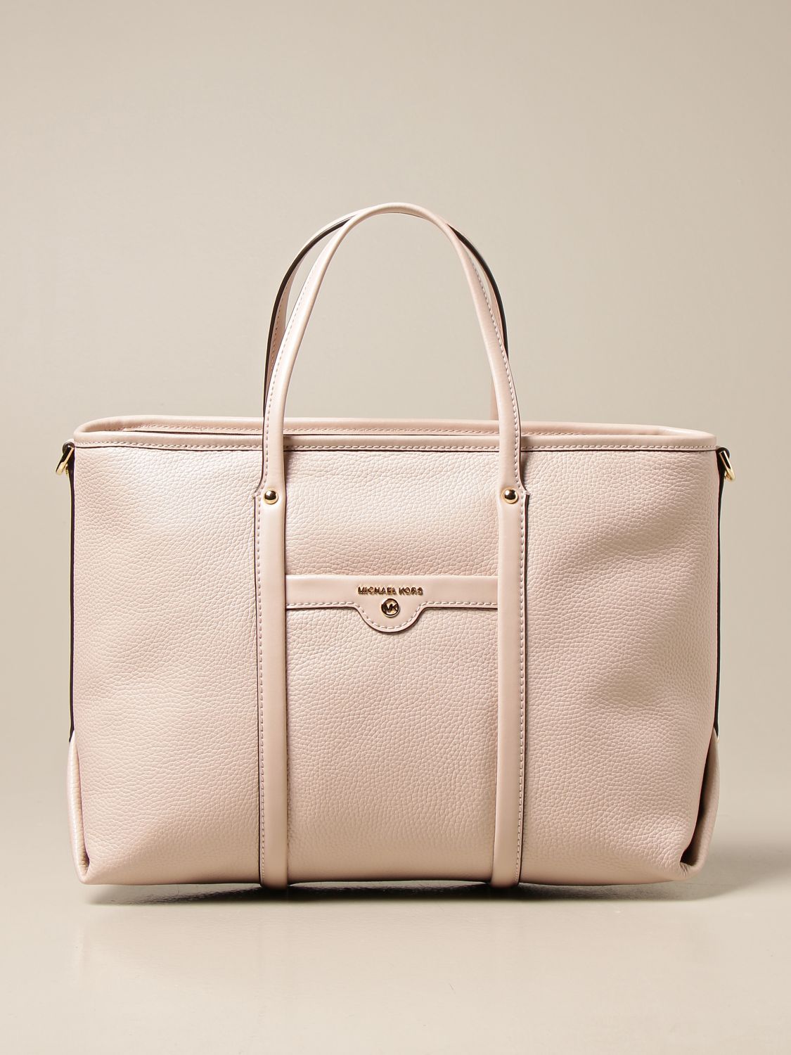 Arabiske Sarabo snemand race Michael Michael Kors Outlet: shopping bag in grained leather | Tote Bags Michael  Michael Kors Women Blush Pink | Tote Bags Michael Michael Kors 30H0GKNT2L  GIGLIO.COM