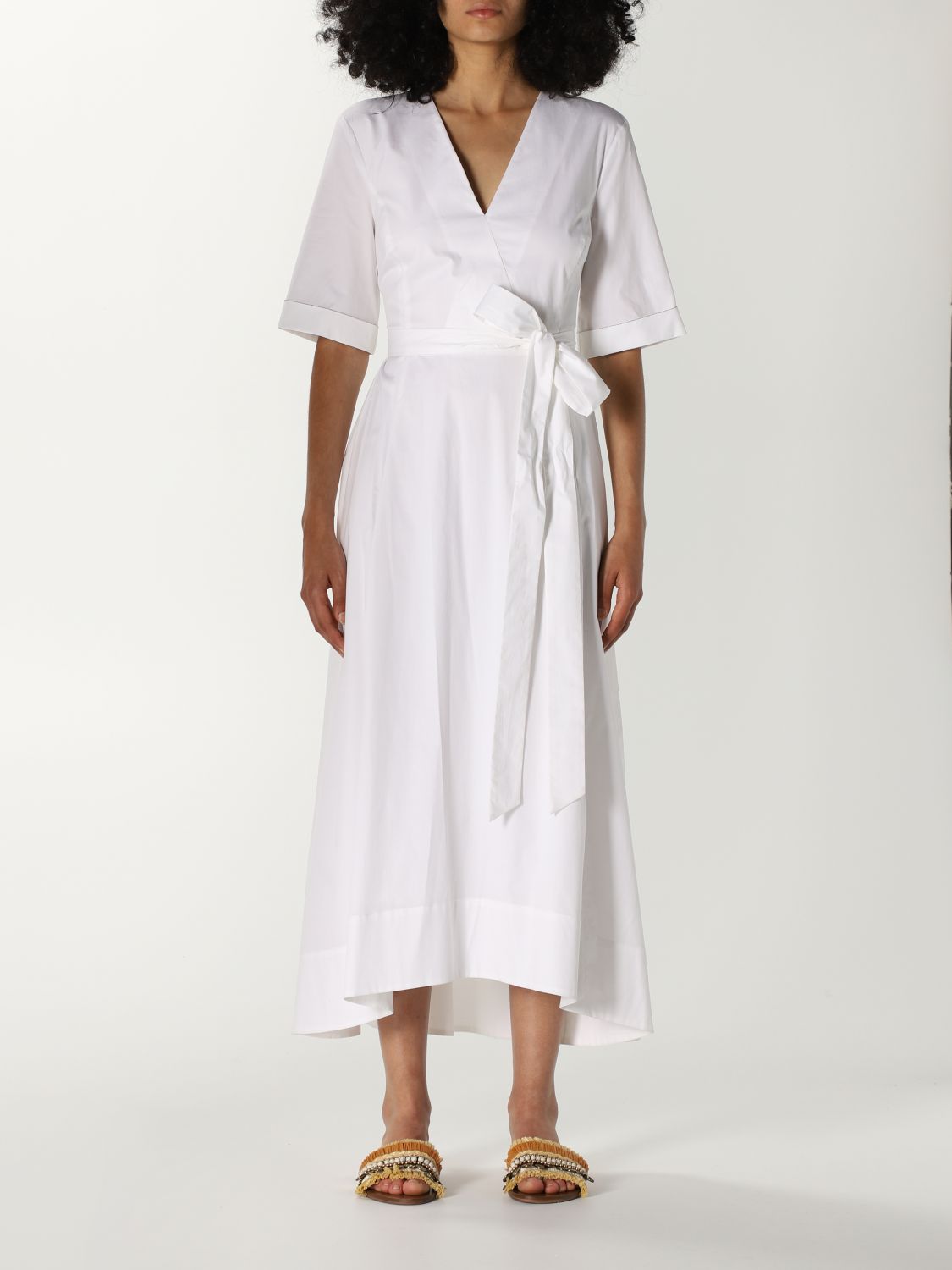PESERICO: dress for woman - White | Peserico dress S02787 01979 online ...