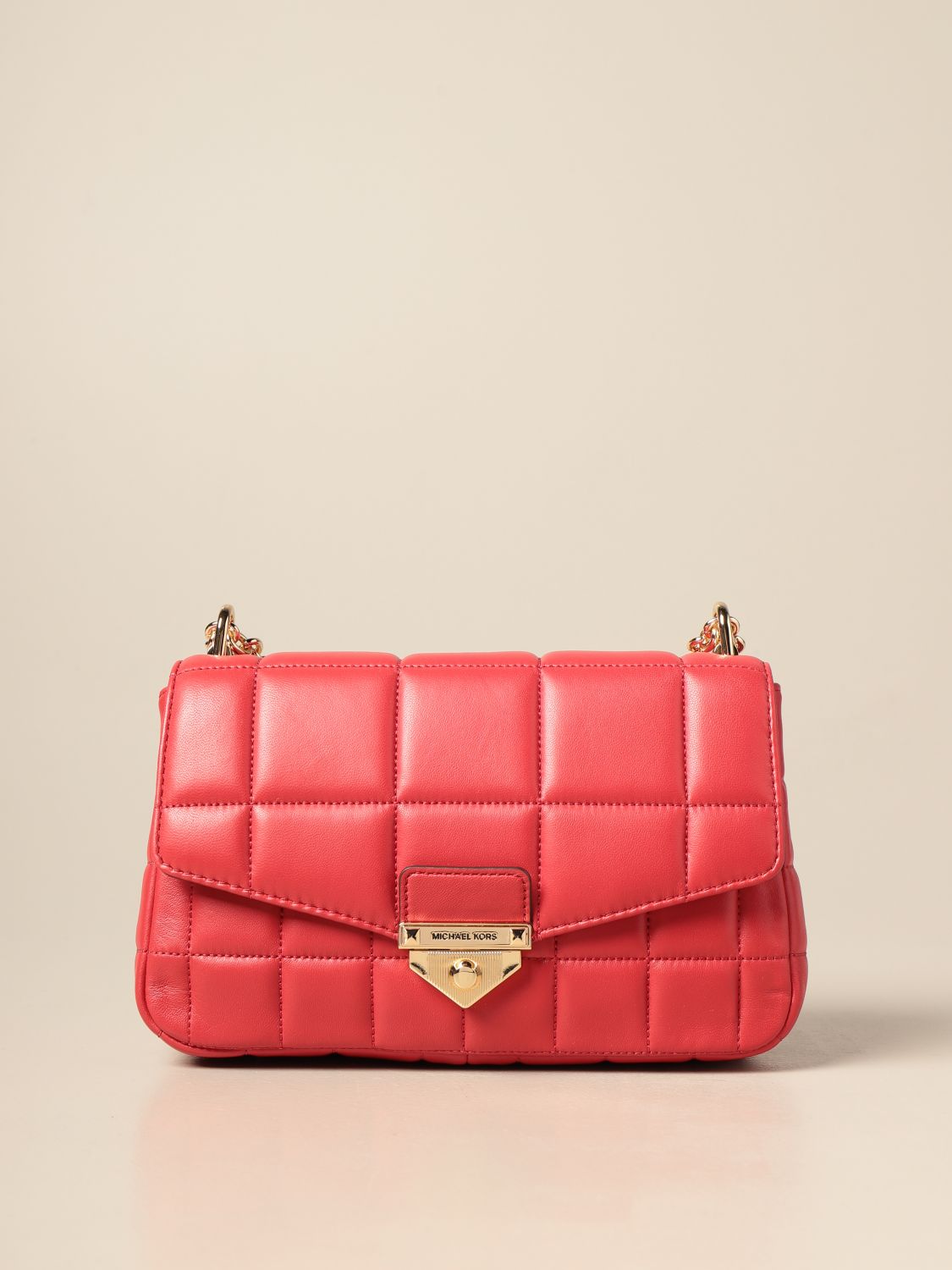 MICHAEL KORS: Soho Michael bag in quilted leather - Red | Michael Kors ...