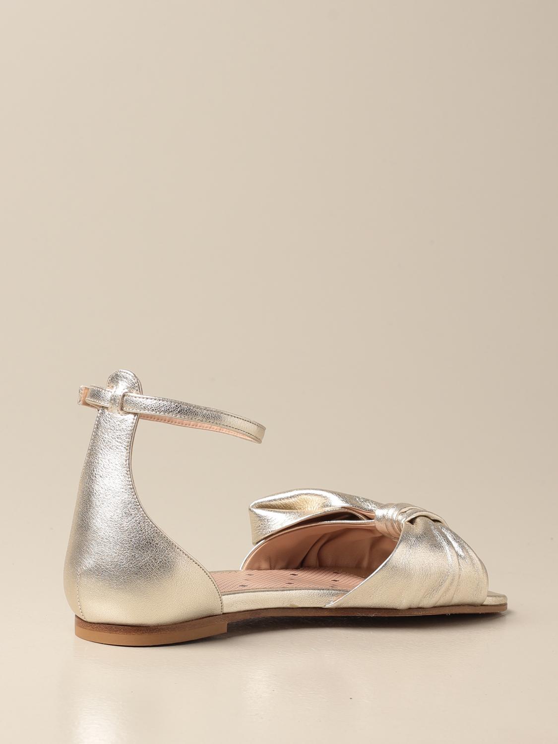 red bow sandals flat