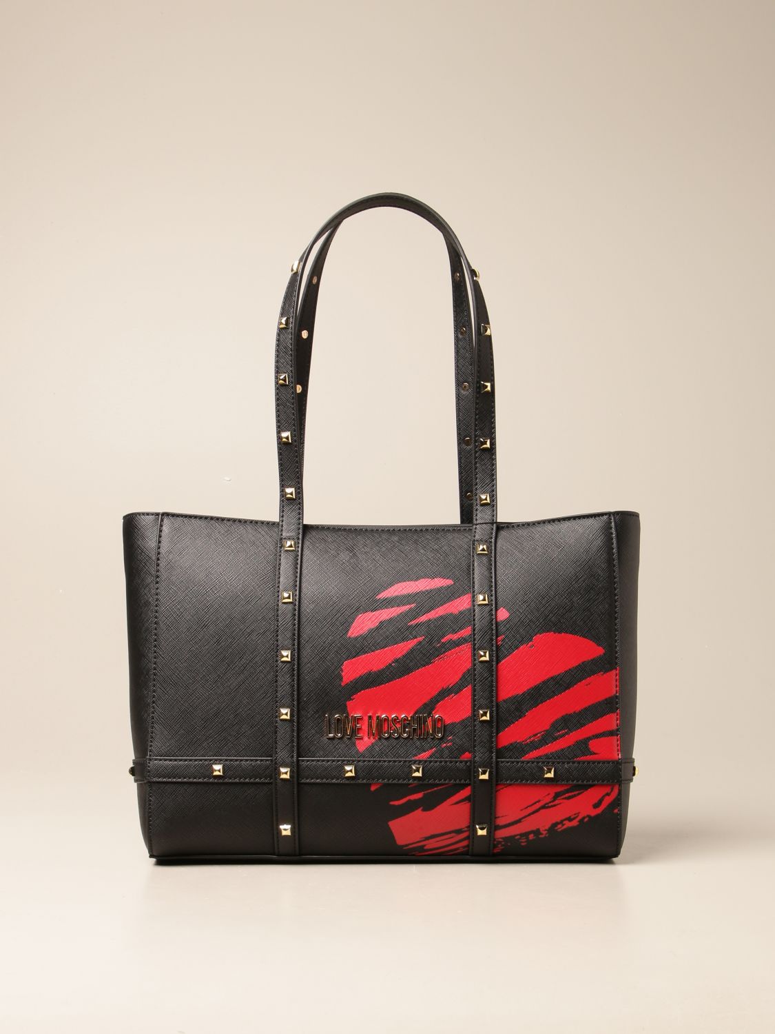 love moschino tote bag with heart detail