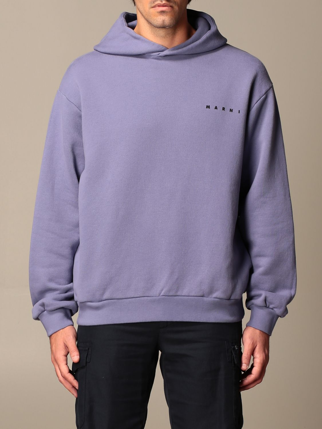 Marni cotton sweatshirt with big logo and back print