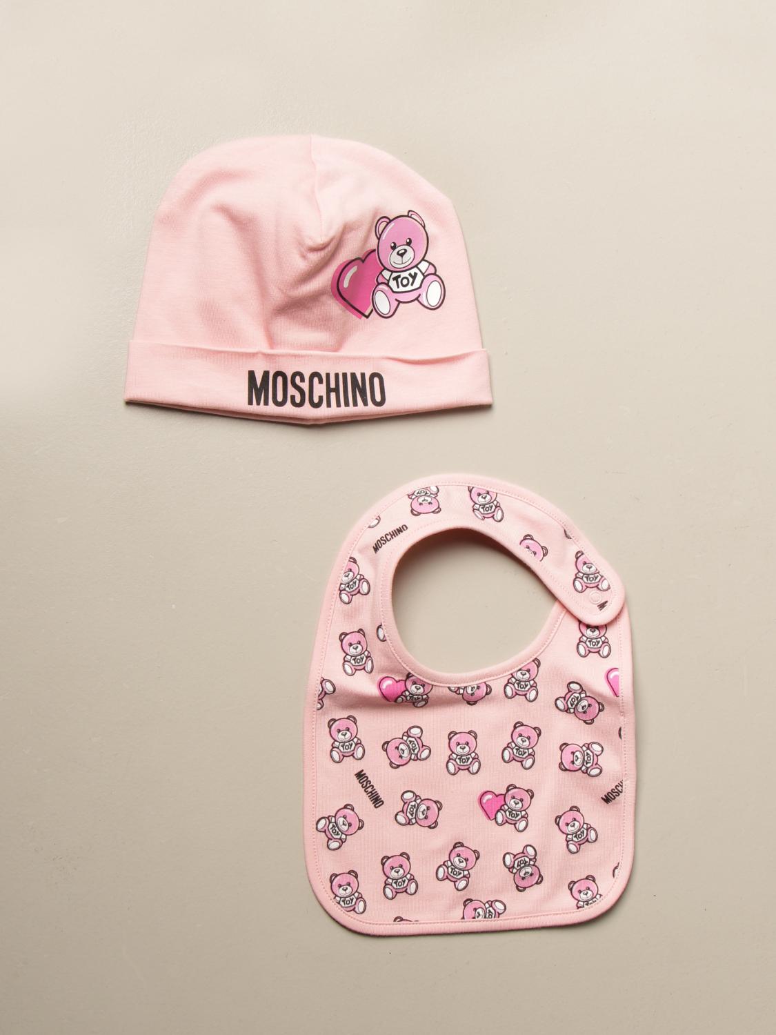 MOSCHINO BABY hat + bib set Pink Moschino Baby pack MUY03E LBB56