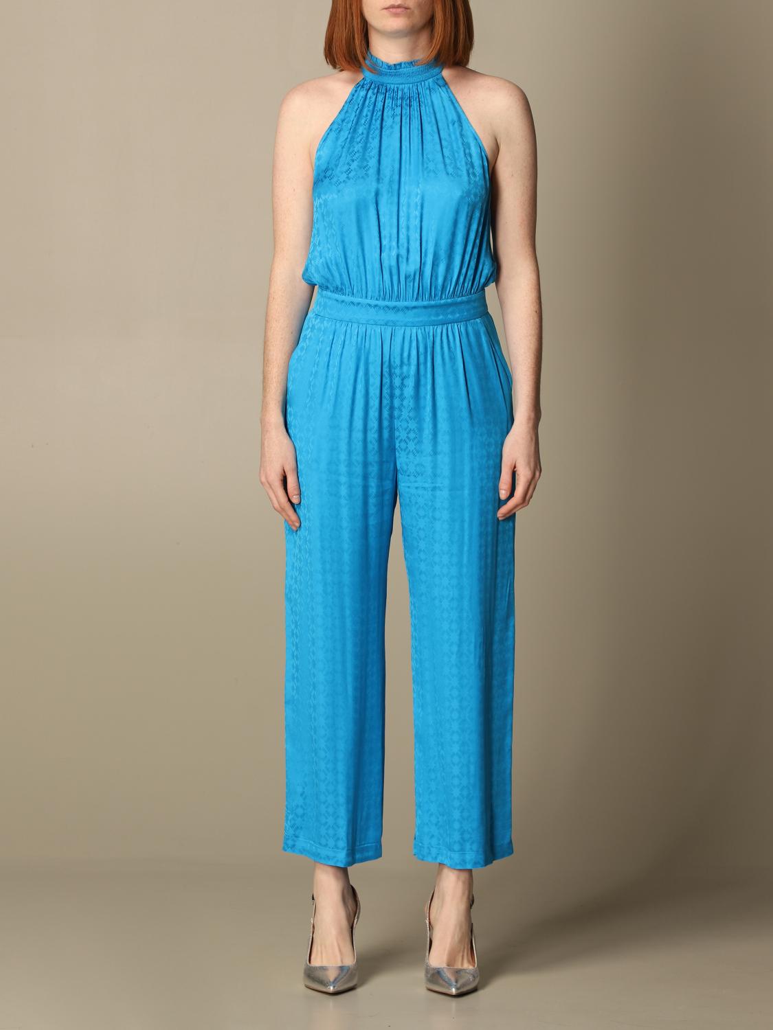 PINKO jumpsuit with American neckline Blue Pinko jumpsuits 1G161CY6WZ online at