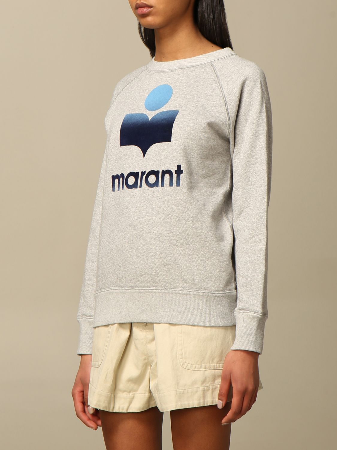 ISABEL MARANT ETOILE: crewneck sweatshirt with logo | Isabel Marant Etoile Women Grey | Sweatshirt Marant Etoile SW003721P066E GIGLIO.COM