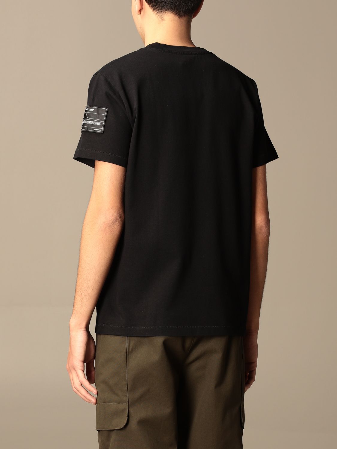 HELMUT LANG: cotton t-shirt with logo | T-Shirt Helmut Men Black | T-Shirt Helmut Lang K10DM509 GIGLIO.COM