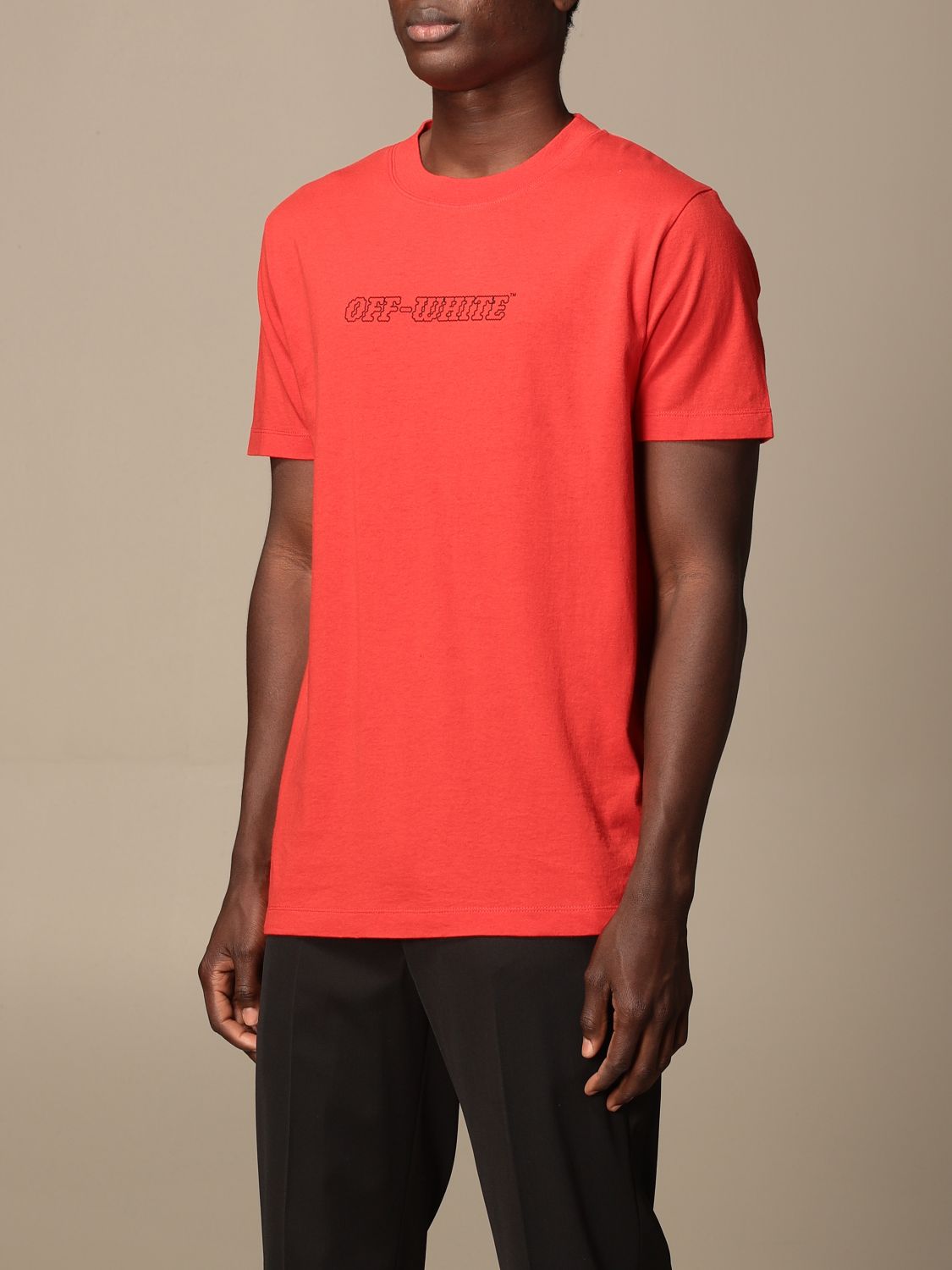 OFF WHITE: cotton t-shirt with back print | T-Shirt Off White Men Red ...