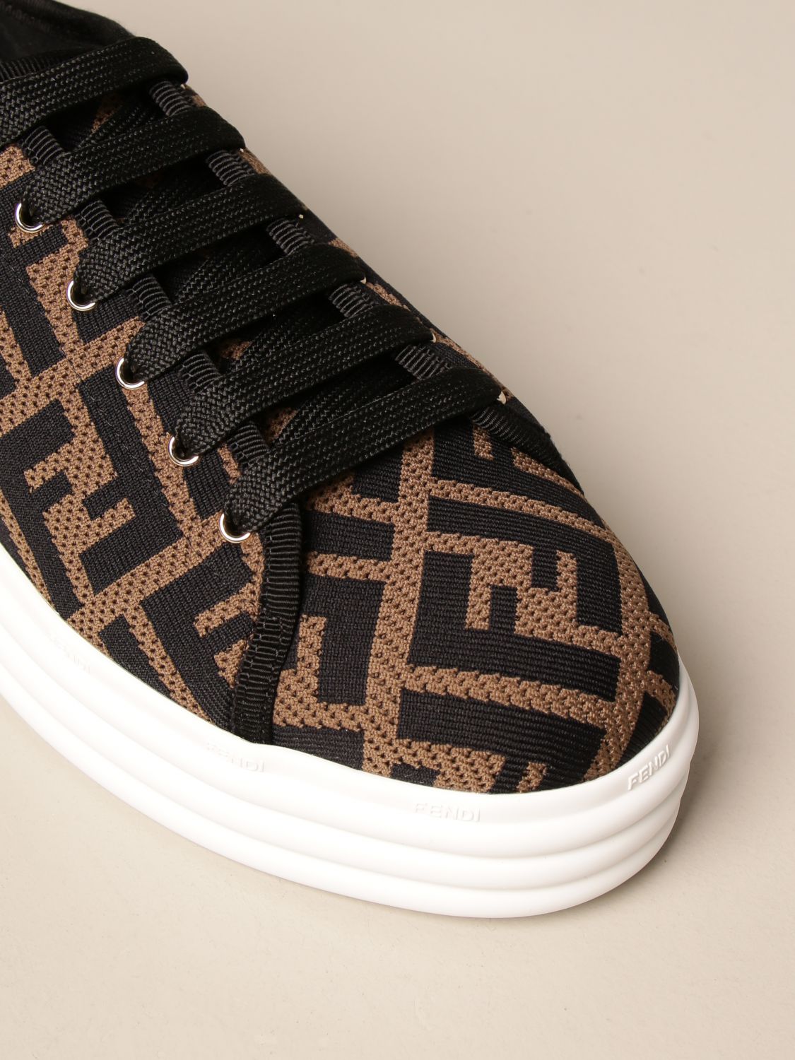 FENDI: sneakers in canvas with all-over FF monogram | Sneakers Fendi ...