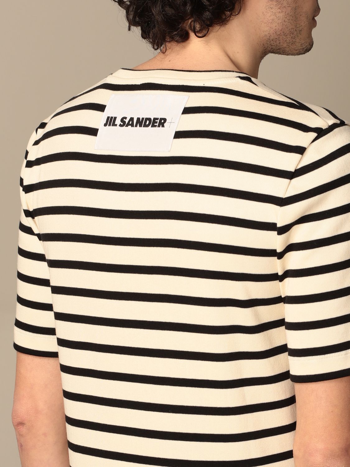 JIL SANDER: basic striped cotton t-shirt - Grey 1 | Jil Sander t 