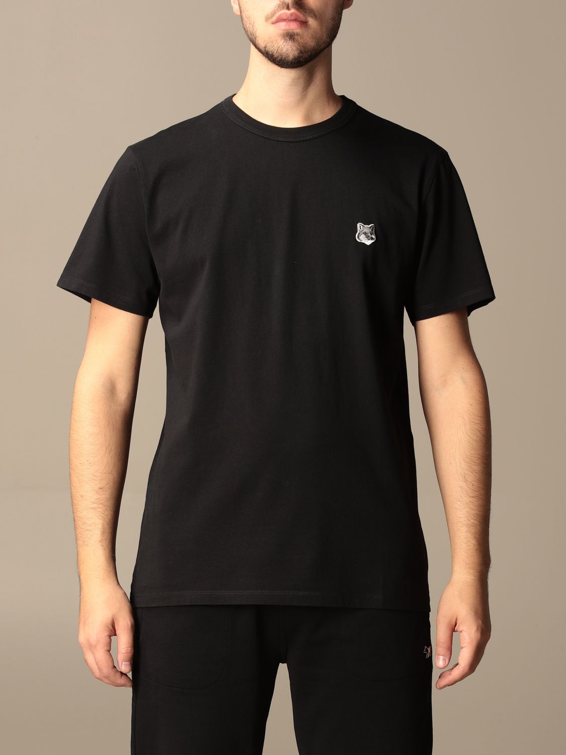 MAISON KITSUNÉ: t-shirt in cotton with logo - Black | Maison Kitsuné t ...