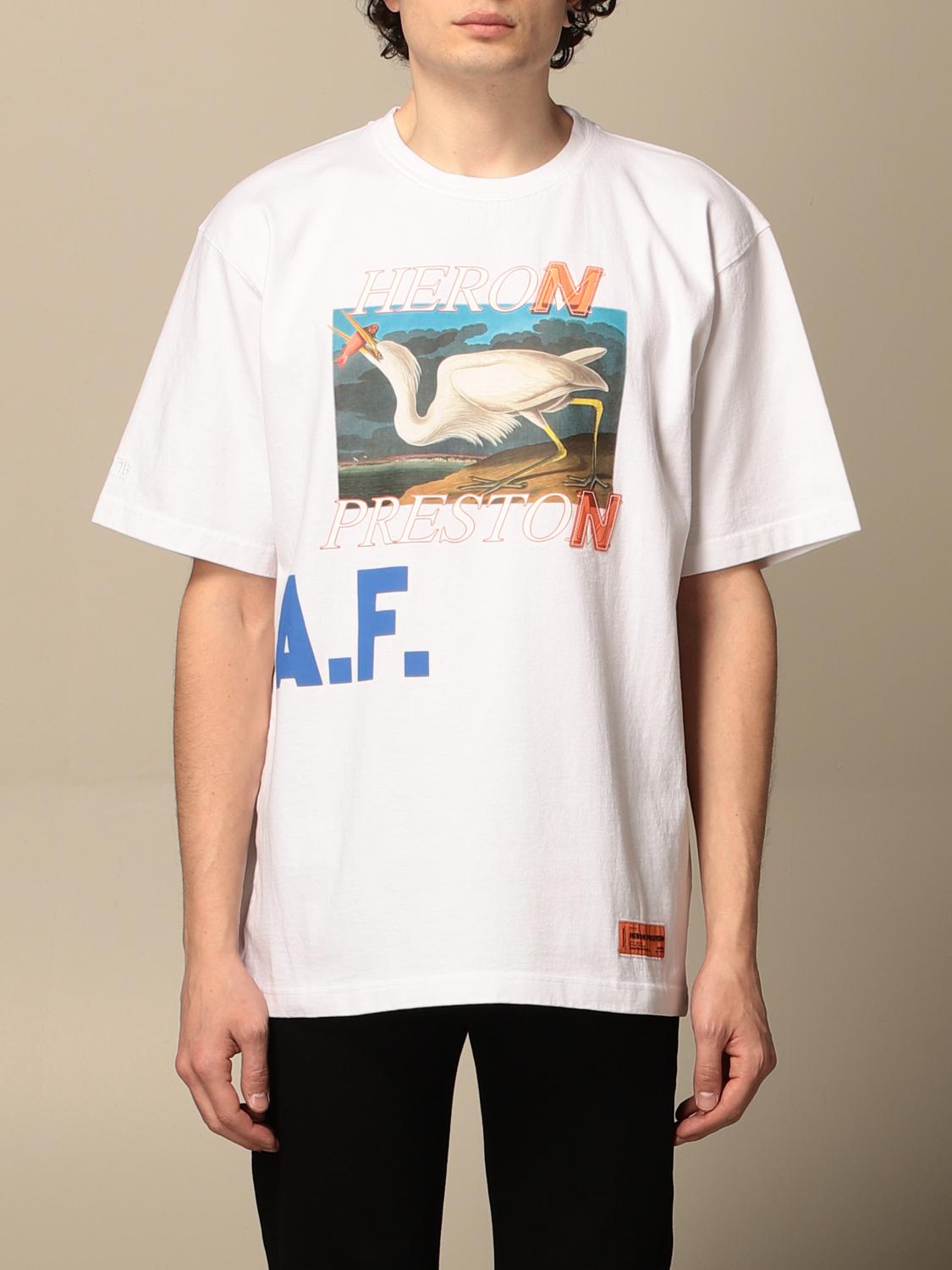 HERON PRESTON: t-shirt in cotton with print - White | Heron Preston t ...