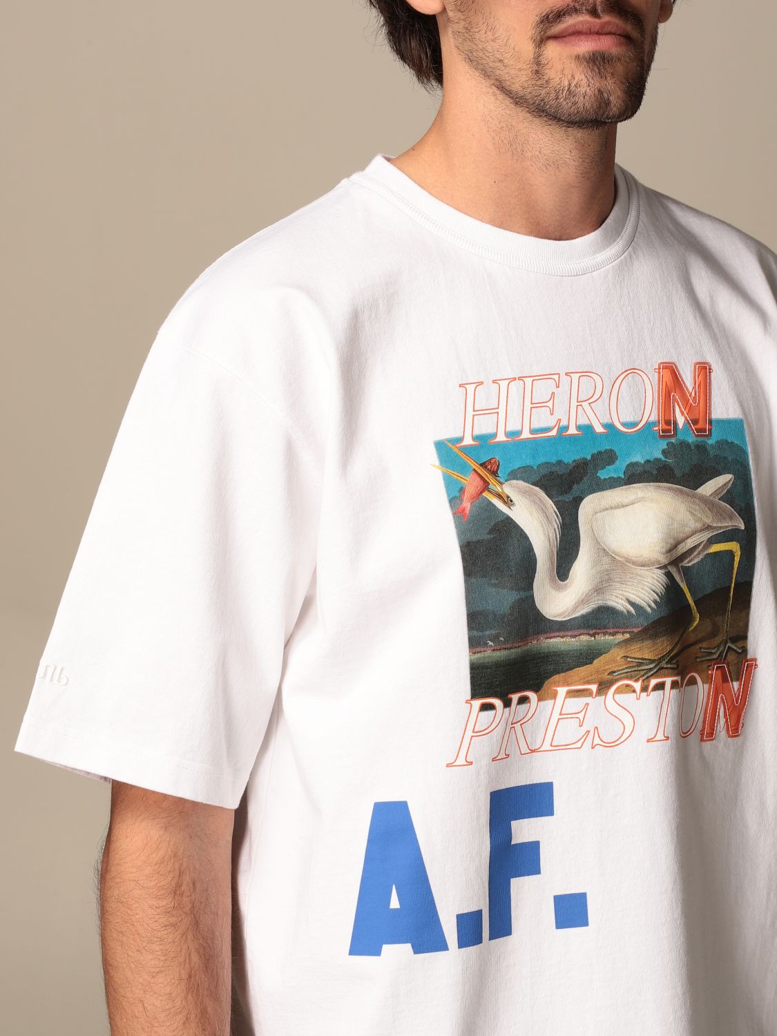 HERON PRESTON: t-shirt in cotton with print - White | Heron Preston t ...