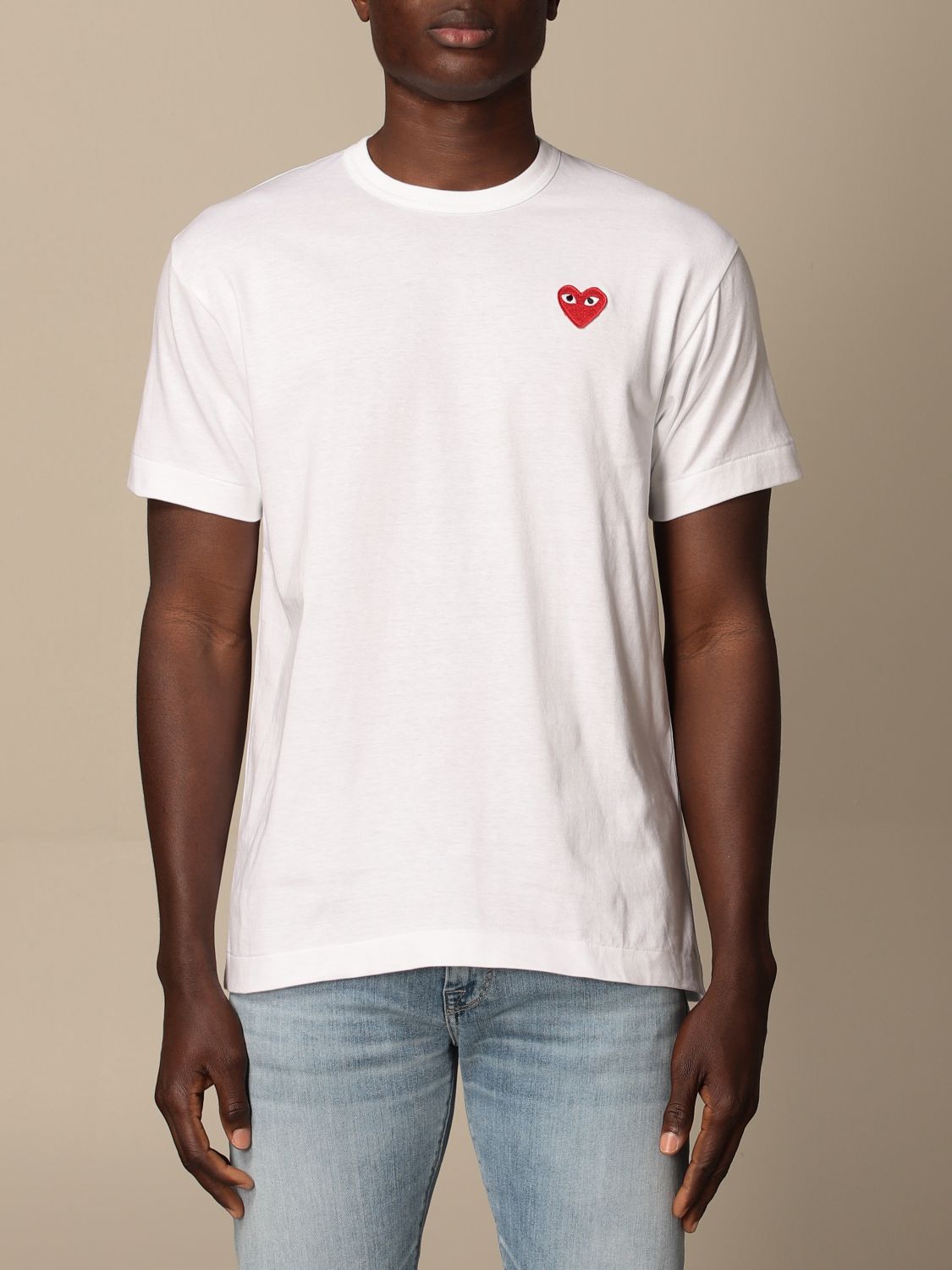 COMME DES GARÇON PLAY: Comme Des Garçons Play T-shirt - White | Comme ...