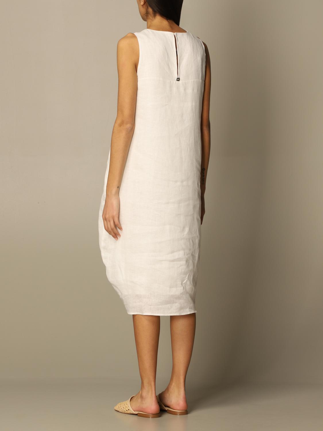 MANILA GRACE dress in sack linen Dress Manila Grace Women White