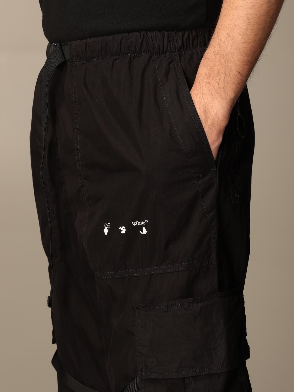 off white nylon cargo pants