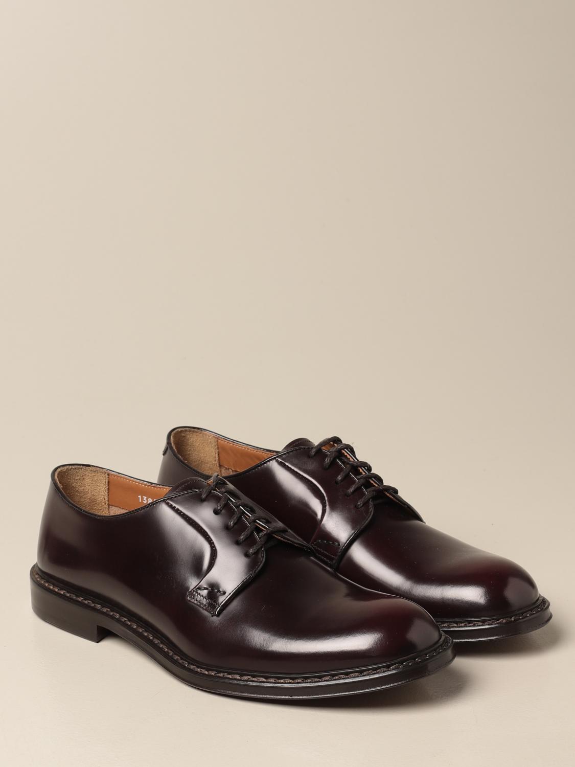 DOUCAL'S: Derby stringata in pelle spazzolata - Bordeaux | Scarpe Stringate  Doucal's DU1385PHOEUY007 GIGLIO.COM