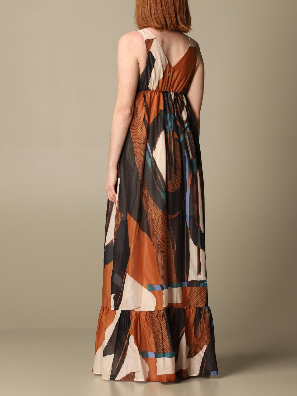 MANILA GRACE patterned long dress Dress Manila Grace Women Brick Red