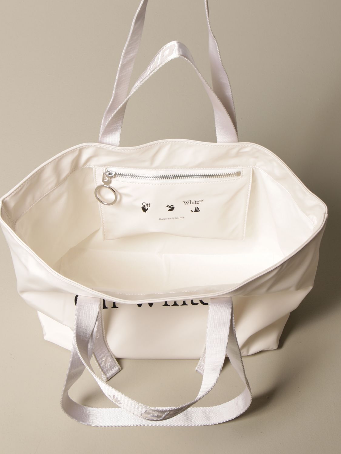 Off-White Black Nylon Commercial Weekender Tote Off-White