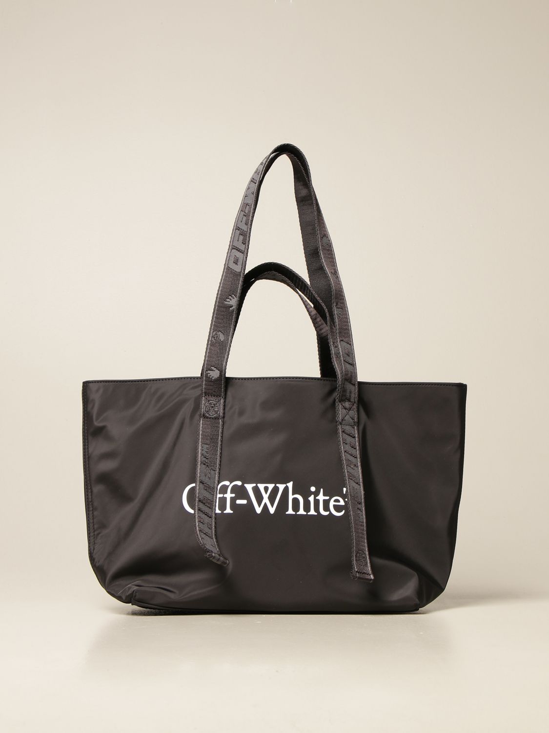 off white nylon bag